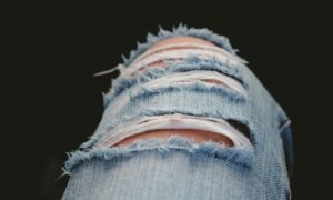 how to sew ripped jeans