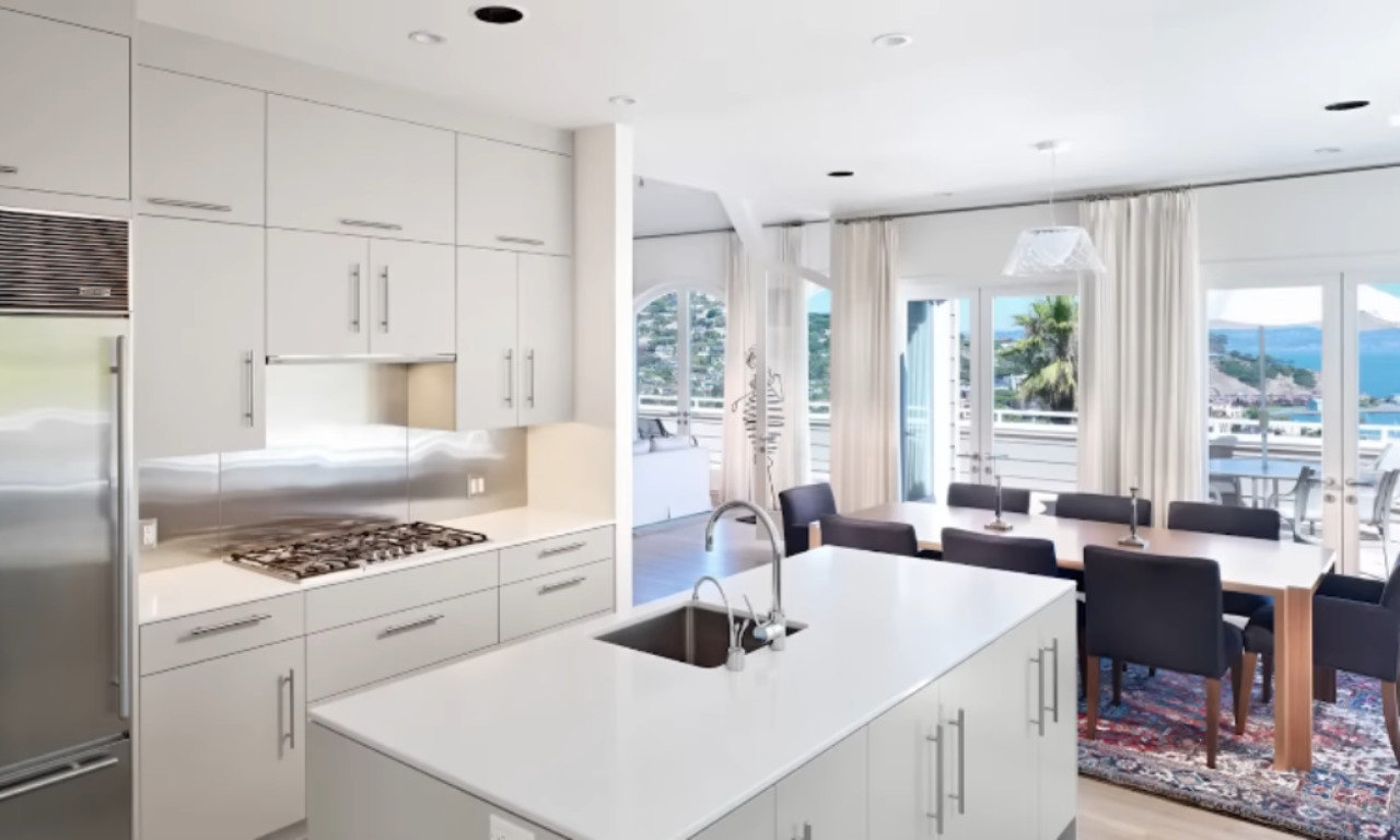 Countertop essentials styled in matching containers
