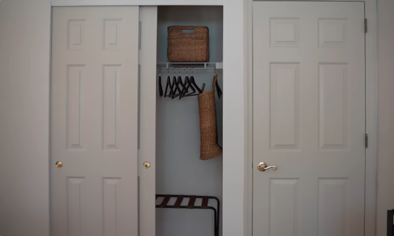 Closet with storage and luggage rack