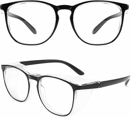 Alsenor Safety Glasses Anti Fog Goggles Protective Eyewear Blue Light Blocking Anti Dust UV Protection Glasses For Men Women (Black)