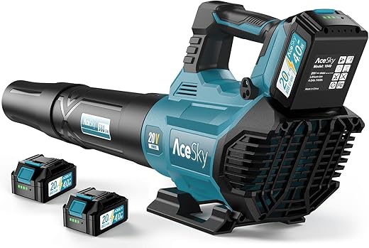Leaf Blower Cordless - 2025 Update 150000RPM & 3 Speed Levels Electric Leaf Blower with 2 x 4.0Ah Battery and Charger, Extension Tube Blower for Lawn Care, Yard, Garage, Blowing Leaves, Dust or Snow
