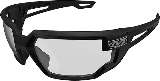 Mechanix Wear Type-X Clear Lens Safety Glasses - Anti-Fog Polycarbonate Industrial Safety Glasses - Ventilated Temples & Scratch-Resistant Lenses - Black Frame