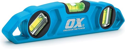 OX Tools Pro 9 inch Magnetic Torpedo Levels - Adjustable 3-Vial 230mm Die Cast Aluminum Body Level V-Groove Base - Milled Surface Rare Earth Magnet Body Pipe Level Craftsman Tools OX-P027625