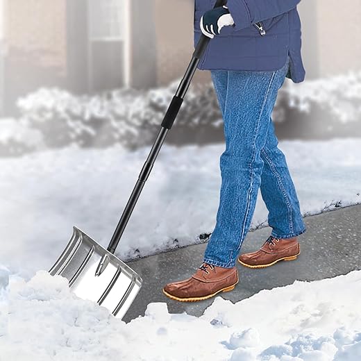 Winter's Finest: 12 Top-rated Snow Shovels That Outperform the Rest Snow Shovel for Driveway, 53/66 inches Aluminum Snow Pusher Shovel Heavy Duty Metal Snow Shovels for Car Home Garage Garden