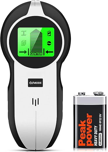 Stud Finder Wall Scanner 5 in 1 Upgraded Electronic Wall Scanner with Battery for Wood Metal and AC Wire Detection,HD LCD Display and Audio Alarm, ‎Pink
