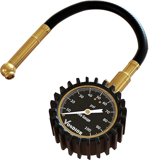 Vondior Tire Pressure Gauge (0-100 PSI) - Certified ANSI B40.1 Tire Gauge for Cars and Trucks, Large 2" Glow Dial Easy-Read Tire Gauges for Tire Pressure Car Accessories