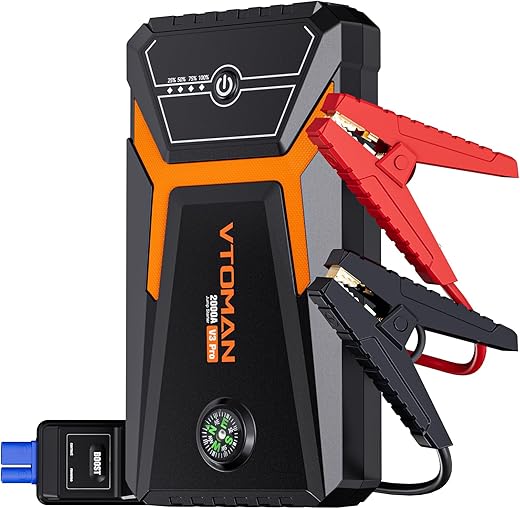 The Ultimate Guide to Powering Up: 11 Best Jump Starters for Any Vehicle VTOMAN V3 Pro 2000A Jump Starter, Car Battery Jumper Starter Portable for 6L Gas/4L Diesel Engines, Lithium Jump Box, 12V Auto Car Battery Charger Jump Starter Boost Pack and Jumper Cables, LED Lights