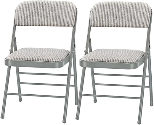 12 Best Ultra-Stylish Folding Chairs That Deserve a Spot in Your Home: Our Expert Picks Amazing for less Pack of 2 (Fabric/Vinyl) Steel Frame Metal Foam Padded Folding Chairs (Black, Gray, White) (2-Pack - Fabric White)