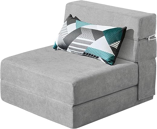 Your Home's Finest: 22 Top-Rated Furniture Pieces That Outperform the Rest ANONER Folding Sofa Bed Couch Memory Foam Fold Out Chair Bed with Pillow, Single Size Convertible Sofa Bed Futon Sleeper Chair, Light Gray