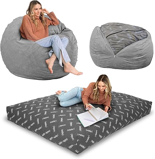 Your Home's Finest: 22 Top-Rated Furniture Pieces That Outperform the Rest CordaRoy's Chenille Bean Bag-Convertible Bean Bag Chair-Machine-Washable Chenille Fabric Cover-for Basement,Living Room,Game Room,Dorm & More - Full Size - Charcoal | Made in The USA