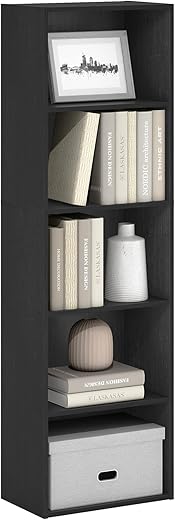 Your Home's Finest: 22 Top-Rated Furniture Pieces That Outperform the Rest Furinno LUDER Book Shelf, 5-Cube Bookshelf, Bookcase with Open Shelf, 9.4 x 15.8 x 52, for Living Room, Bedroom, Home Office, Blackwood