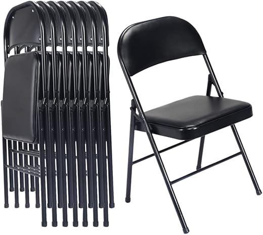 12 Best Ultra-Stylish Folding Chairs That Deserve a Spot in Your Home: Our Expert Picks Karl home 6 Pack Black Folding Chairs with Padded Seats for Outdoor & Indoor, Portable Stackable Commercial Seat with Steel Frame for Events Office Wedding Party, 330lbs Capacity
