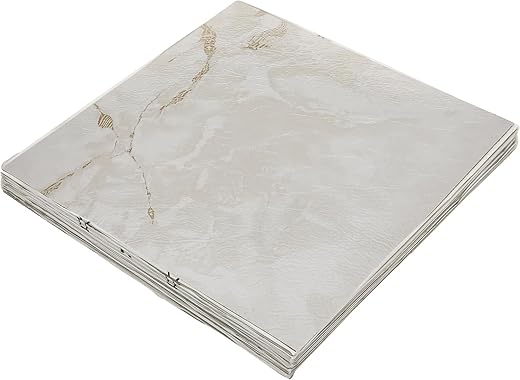19 Best Renter Friendly Peel and Stick Products Nexus Self Adhesive 12-Inch Vinyl Floor Tiles, 20 Tiles - 12" x 12", Classic White w/Grey Veins Pattern - Peel & Stick, DIY Flooring for Kitchen, Dining Room, Bedrooms & Bathrooms by Achim Home Decor