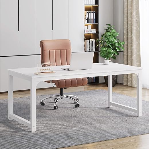 Your Home's Finest: 22 Top-Rated Furniture Pieces That Outperform the Rest Tribesigns Modern Computer Desk, 63 x 31.5 inch Large Executive Office Desk Computer Table Study Writing Desk Workstation for Home Office, Spliced Desktop, White