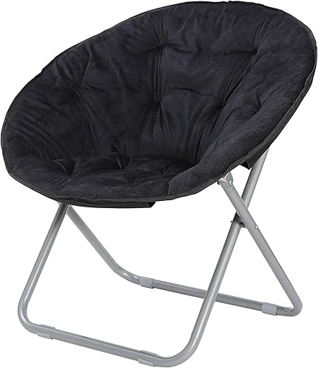 12 Best Ultra-Stylish Folding Chairs That Deserve a Spot in Your Home: Our Expert Picks ZenStyle Faux Fur Folding Moon Chair with Metal Frame, Saucer Chair for Adults, Portable Chair for Bedroom, Dorm Rooms, Apartments, Lounging, Garden and Courtyard, Black