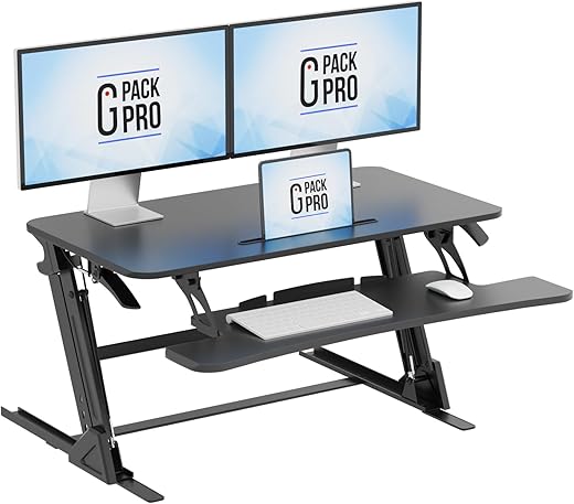 The 10 Best Standing Desk Converters for a Healthier Workday: Our Expert Picks 36″ Wide Standing Desk Converter – Sit-to-Stand Workstation for Dual Monitors, Height Adjustable Up to 17.3″ with Large Keyboard Tray – Black