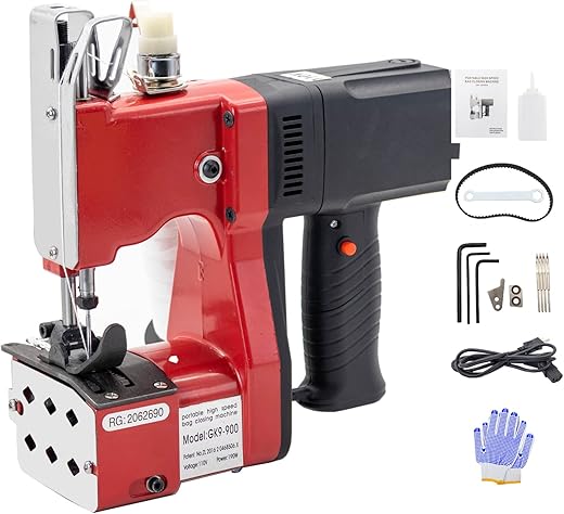 Electric Bag Sewing Machine Industrial Handheld Bag Closer Closing Stitcher GK9-900 Automatic Woven Bag Sewer Packing Machine for Rice Woven Leather Snakeskin Bag Sack