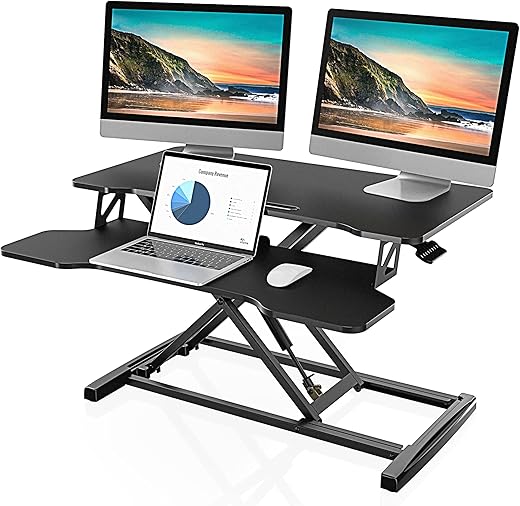 The 10 Best Standing Desk Converters for a Healthier Workday: Our Expert Picks FITUEYES Height Adjustable Standing Desk 32” Wide Sit to Stand Converter Stand Up Desk Tabletop Workstation for Dual Monitor Riser FSD308001WB