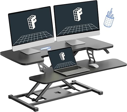 The 10 Best Standing Desk Converters for a Healthier Workday: Our Expert Picks FLEXISPOT 36-inch Standing Desk Converter Height Adjustable Sit to Stand Up Workstation, Dual Monitor and Laptop Riser with Wide Keyboard Tray, Black