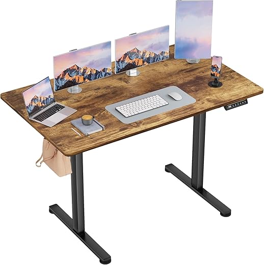 The Ultimate Guide to Your Perfect Workspace: 22 Top-Rated Desks for Every Home Office Furmax Electric Standing Desk, 45 x 24 Inches Sit Stand up Desk, Sit Stand Height Adjustable Home Office Desk with 4 Height Position Memory - with Splice Board (Rustic Brown, 45)