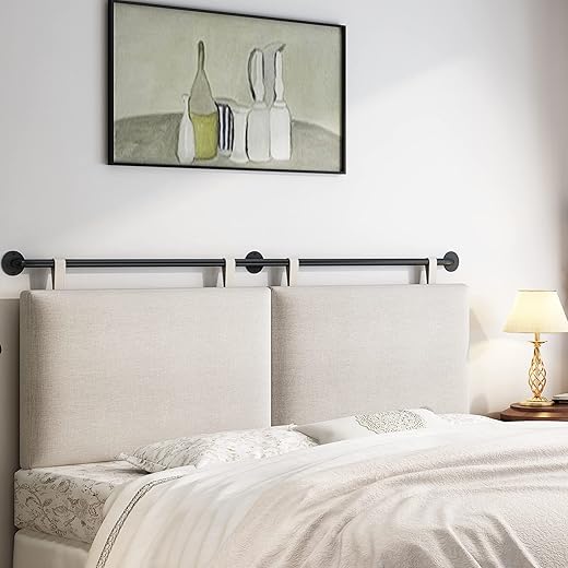 King Headboard, Wall Mounted Headboards for Bed with Linen Upholstery Hanging Headboard for Bedroom Thanksgiving Day, Christmas for Family(Beige, King)