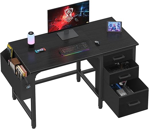 The Ultimate Guide to Your Perfect Workspace: 22 Top-Rated Desks for Every Home Office Lufeiya Computer Desk with File Drawers Cabinet, 47 Inch Reversible Home Office Desks with Filing Cabinet for Small Space, Gaming Study Writing Table PC Desks, Black