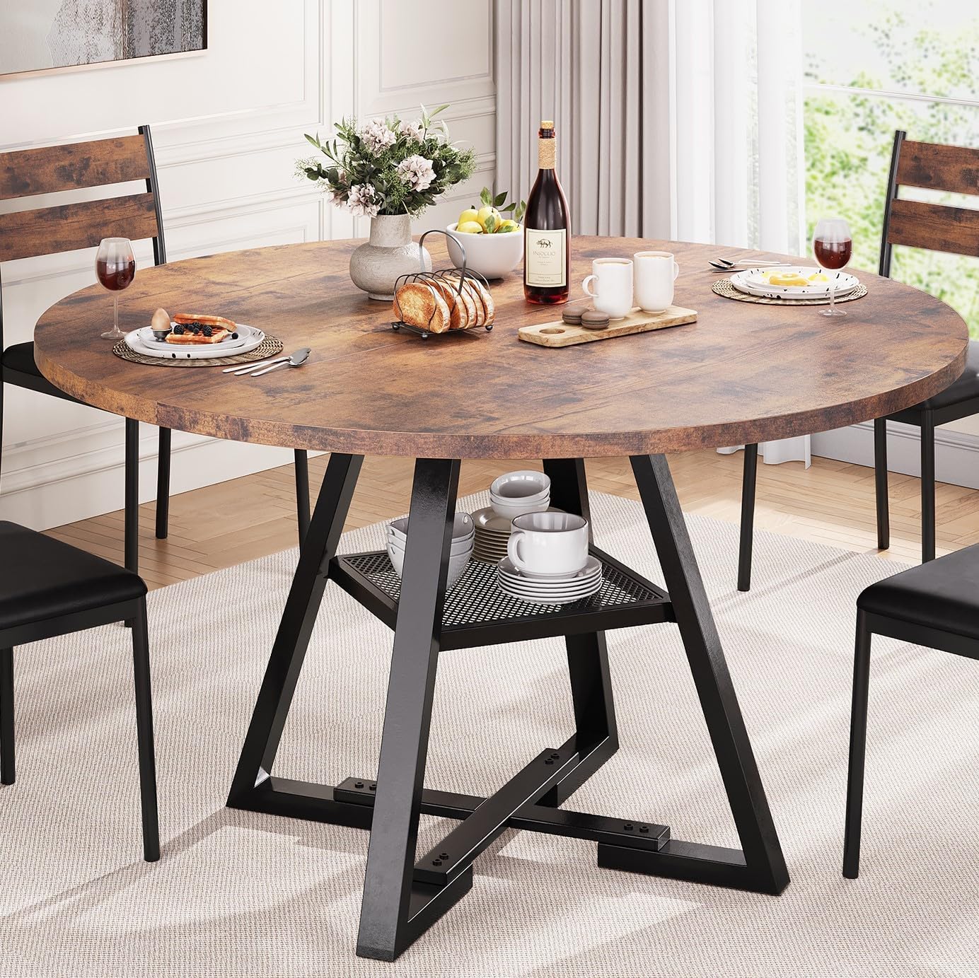 Our Top-Rated Picks: The 10 Best Dining Room Furniture Pieces for a Stylish Home Round Dining Table for 4,Kitchen Dining Room Circle Dinner Pedestal Table,Space Saving Wood Kitchen & Dining Room Furniture (Vintage, 47In)