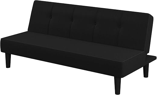 Serta Futon Twin Sofa Bed, Smaller, Black