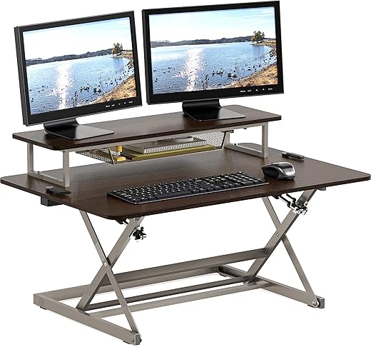 The 10 Best Standing Desk Converters for a Healthier Workday: Our Expert Picks SHW 36-Inch Over Desk Height Adjustable Standing Desk with Monitor Riser, Espresso