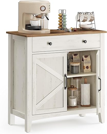 Our Top-Rated Picks: The 10 Best Dining Room Furniture Pieces for a Stylish Home VASAGLE LIRY Collection - Buffet Cabinet, Coffee Bar Cabinet with a Drawer, Adjustable Shelf, Sideboard Storage with Cable Hole, Drawer Divider, Rustic White and Honey Brown UBBK341W01