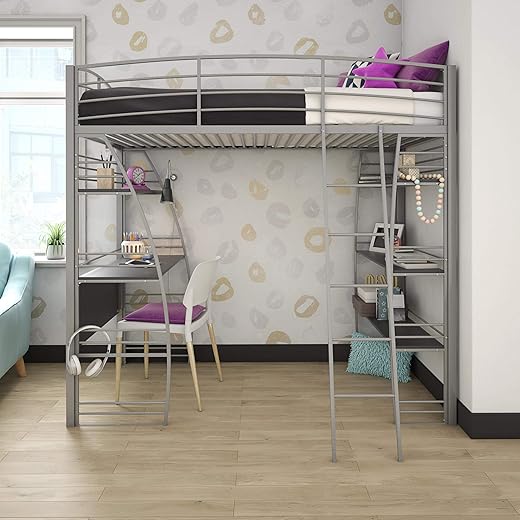 The Ultimate Guide to Space-Saving Style: 10 Top-Rated Loft Beds DHP Studio Loft Bunk Bed Over Desk and Bookcase with Metal Frame, Twin, Gray Gray