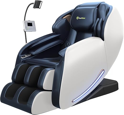 Real Relax 2026 Massage Chair Full Body, Zero Gravity SL-Track Massage Recliner with Added Phone Controller and Holder, Pause Button,Upgraded LCD Screen，APP Control and Child Lock, Favor-06, Blue