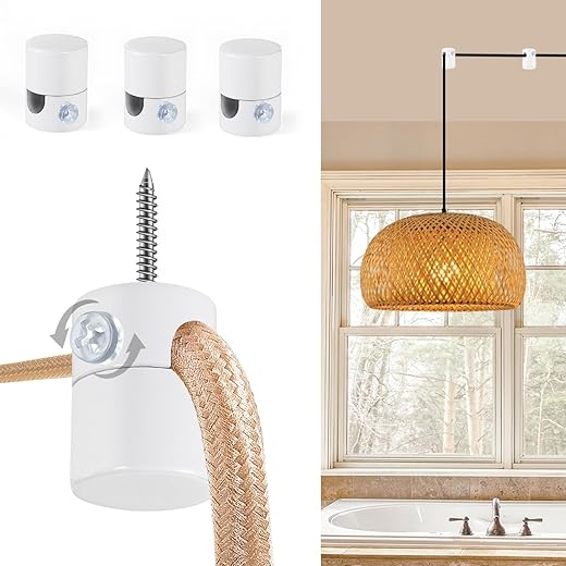 19 Best Renter Friendly Peel and Stick Products 3 Pack Upgrade Ceiling Hooks for Hanging Lights, White Aluminum Swag Hook Super Load, Swag Hooks for Ceiling Light, Modern Hook for Hanging Lighting Fixture,Pendant Lights-Easy to Use