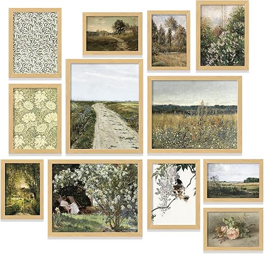 97 Decor Vintage Wall Art Prints - Vintage Prints for Wall Decor, Countryside Landscape Painting Spring Pictures, Farmhouse Poster French Country Gallery Wall Art (8x10 Unframed)