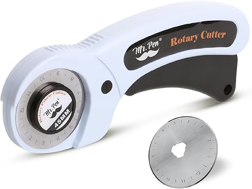 Mr. Pen- 45mm Rotary Cutter with 1 Extra Blade, Ergonomic Handle, Rotary Cutter for Fabric
