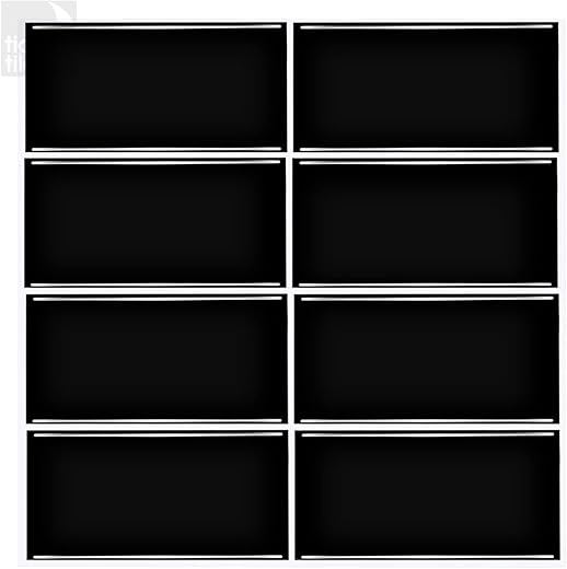 19 Best Renter Friendly Peel and Stick Products Tic Tac Tiles 12"x 12" Peel and Stick Self Adhesive Removable Stick On Kitchen Backsplash Bathroom 3D Wall Sticker Wallpaper Tiles in Subway Designs (Straight Black with White Grout, 10)