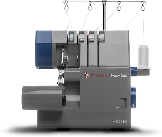 SINGER | Heavy Duty Serger Overlock Machine | Metal Frame | 2/3/4 Thread Capacity | 60% Larger Cutting Knife Grey