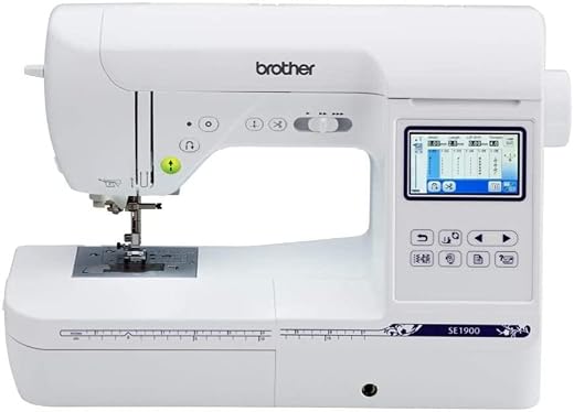 Brother SE1900 Sewing and Embroidery Machine, 138 Designs, 240 Built-in Stitches, Computerized, 5" x 7" Hoop Area, 3.2" LCD Touchscreen Display, 8 Included Feet